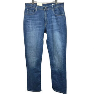 Hawker Rye Marshall Jeans Mens 38X34 Blue Denim Straight Med Wash Stretch NWT